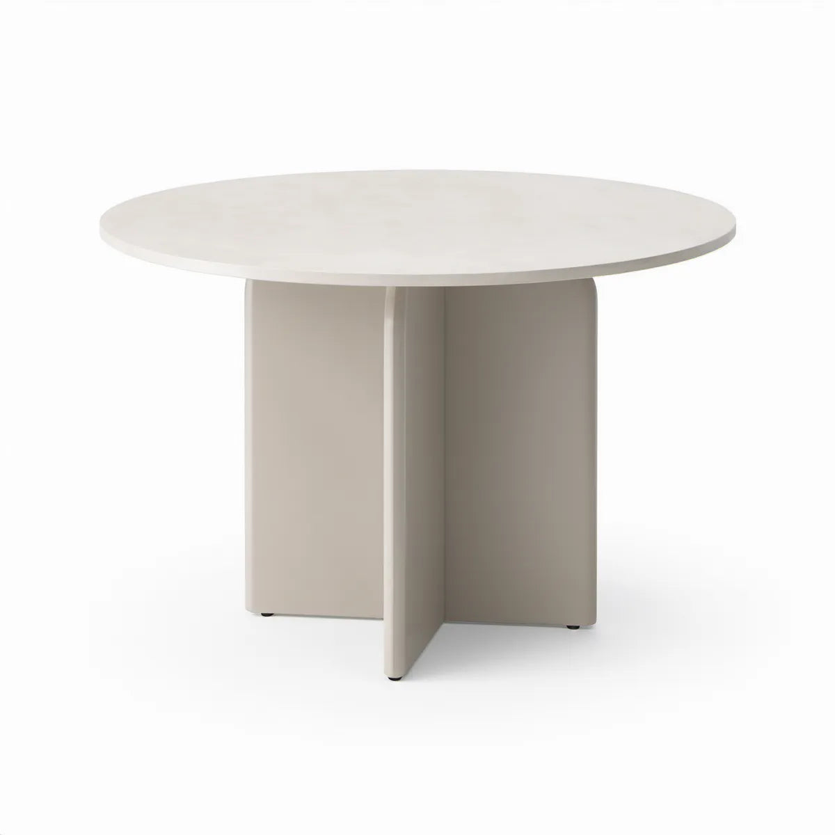 Kulatý jídelní stůl z MDF, krémový a světle béžový, Ø 100 cm, výška 75 cm