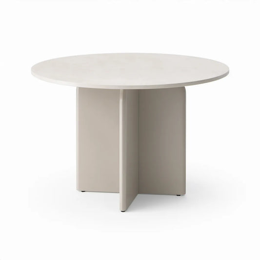 Kulatý jídelní stůl z MDF, krémový a světle béžový, Ø 100 cm, výška 75 cm