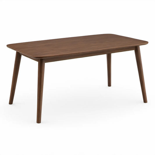 Jídelní stůl 140 × 80 × 75 cm z MDF a kaučukového dřeva, ořechově hnědý
